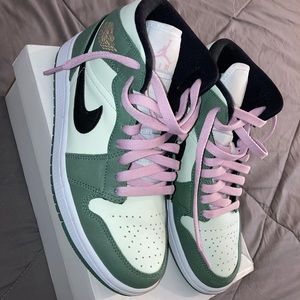 Dutch green black and pink Jordan 1s